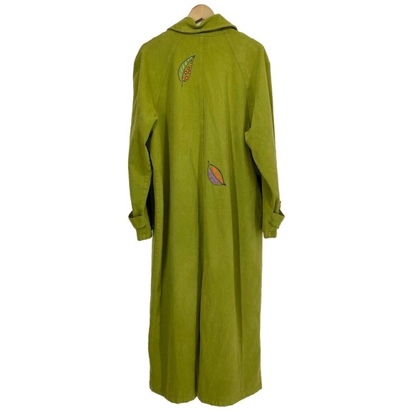 CMC Color Me Cotton Wacky Moss Green Coat Embroidered Artsy XL - Picture 2 of 11
